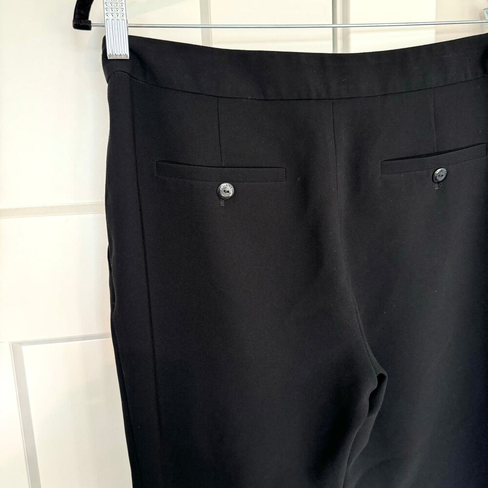 Chanel Uniform Ankle Pants Black Cropped Trousers Logo Buttons Mid Rise Size 38 - Picture 4 of 7